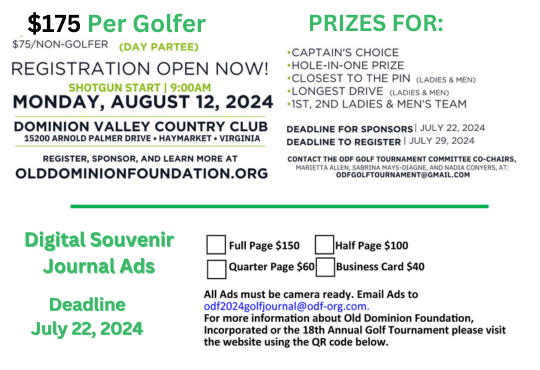 2024 Golf sign-up form and information image